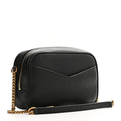 Saint Laurent Calfskin Suede Matelasse Monogram Mini Lou Camera Bag Black 3 of 11