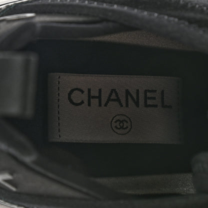 Chanel Velvet Calfskin Mixed Fibers CC Sneakers 37.5 Black 7 of 9