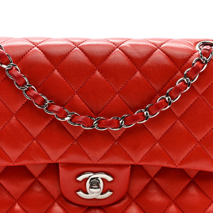 Chanel Lambskin Quilted Medium Double Flap Red 8 of 10
