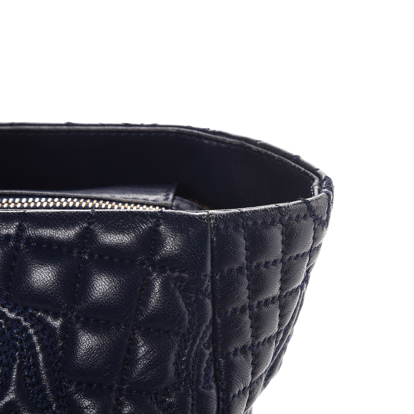 Barocco Quilted Nappa Elettra Vanitas Tote Navy