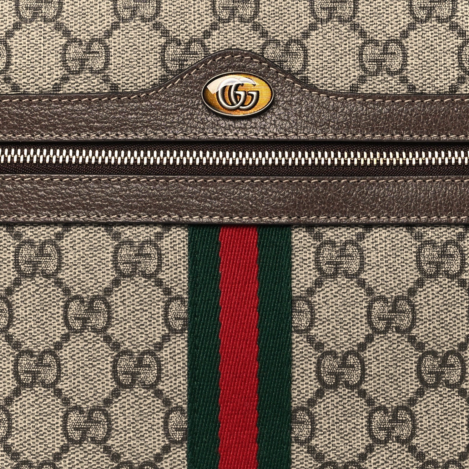 Gucci GG Supreme Monogram Large Ophidia Pouch Clutch Brown 9 of 11
