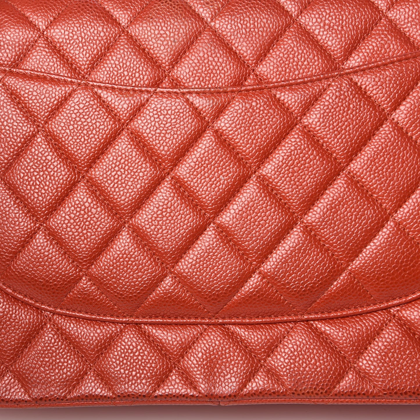 Pearly Caviar Quilted Jumbo Double Flap Orange