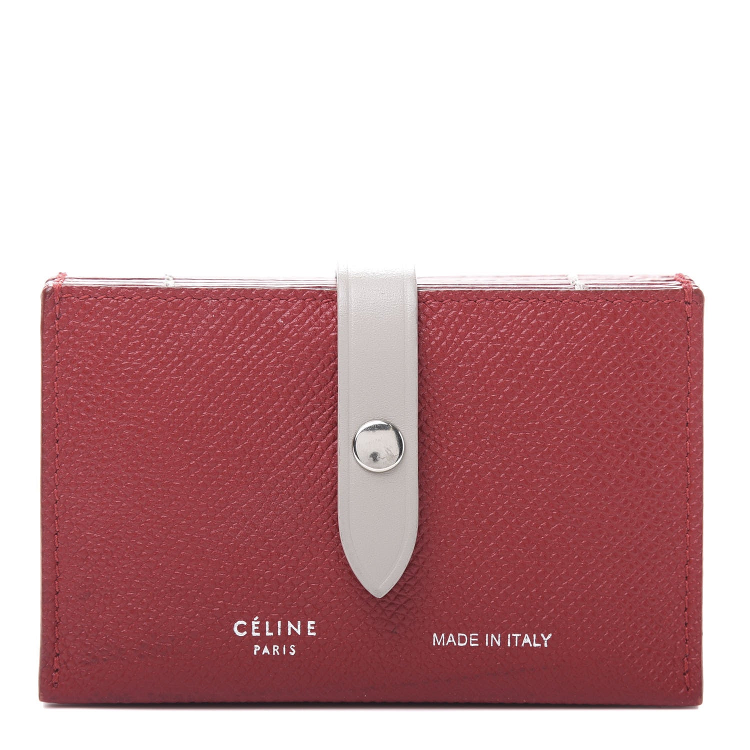 Celine Grained Shiny Calfskin Accordion Card Holder Scarlet 1 of 6
