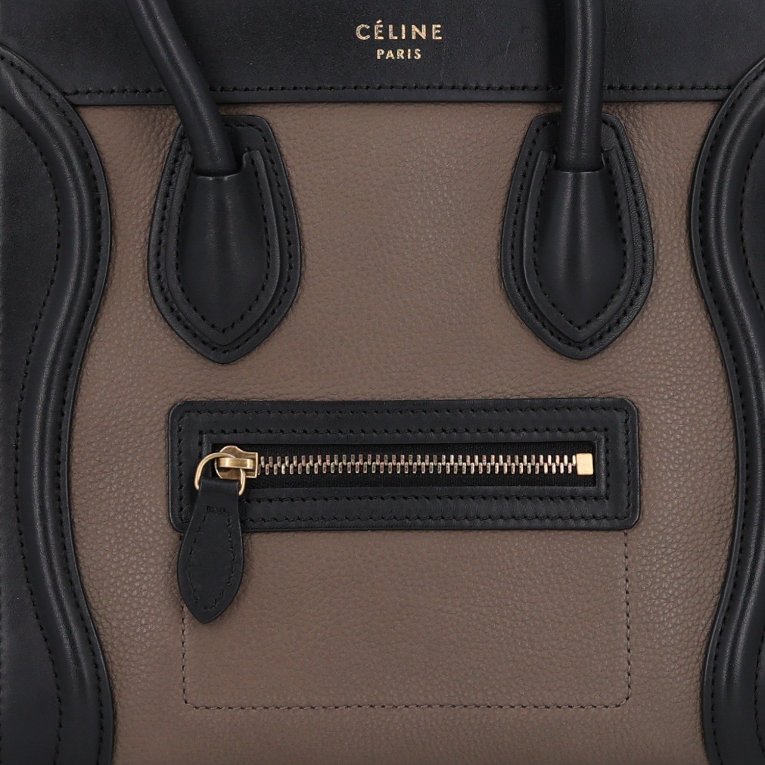 Celine Smooth Drummed Calfskin Tri-Color Nano Luggage Amber 8 of 10