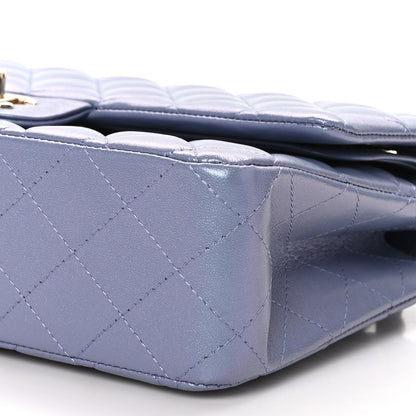 Chanel Iridescent Lambskin Quilted Medium Double Flap Light Purple 10 of 11