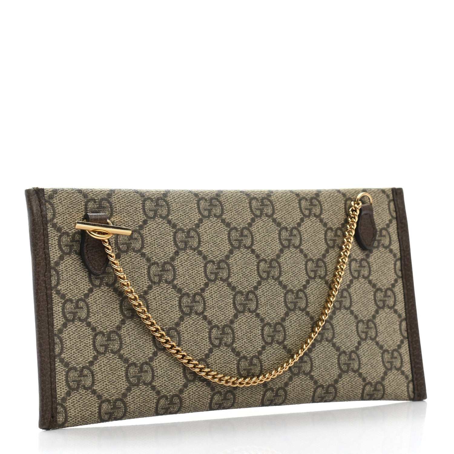 Gucci GG Supreme Monogram Large Rajah Chain Clutch Brown 3 of 7