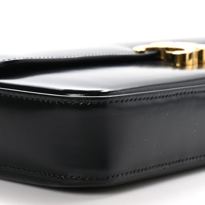 Celine Shiny Calfskin Triomphe Chain Shoulder Bag Black 9 of 10