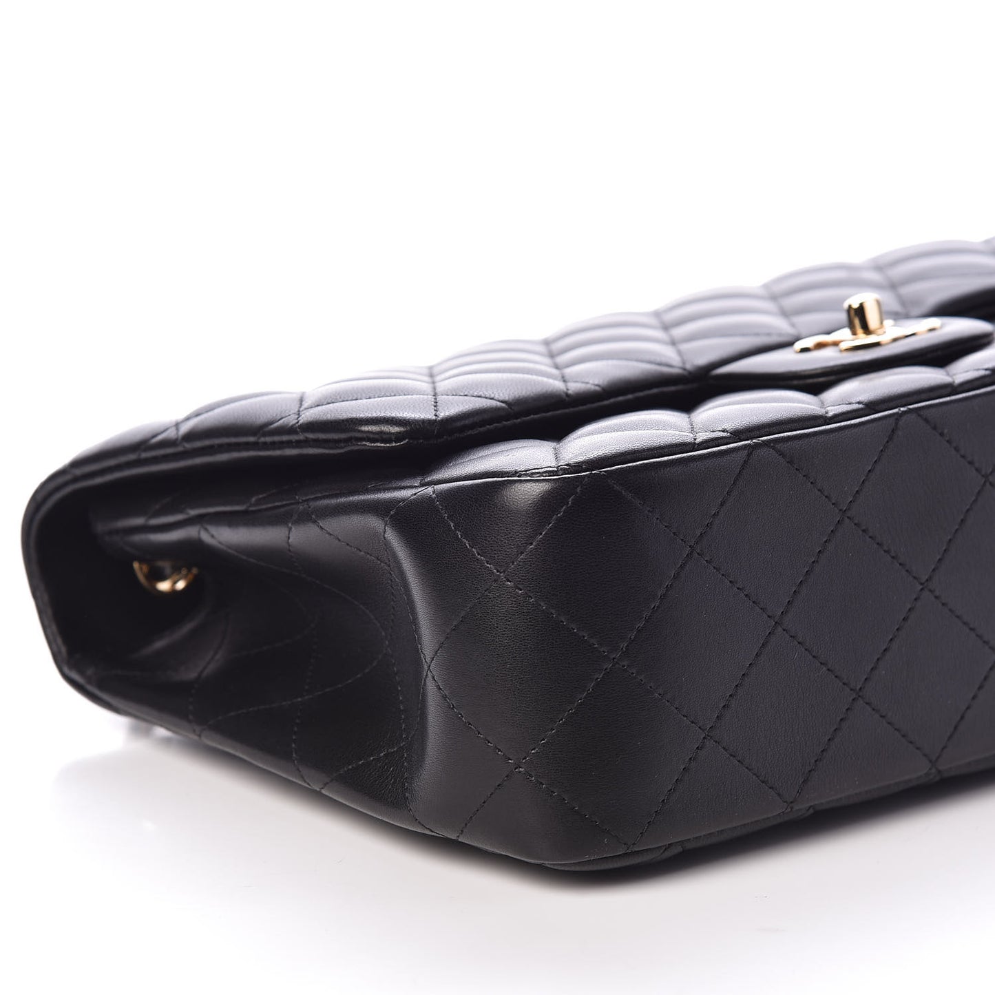 Lambskin Quilted Jumbo Single Flap Black