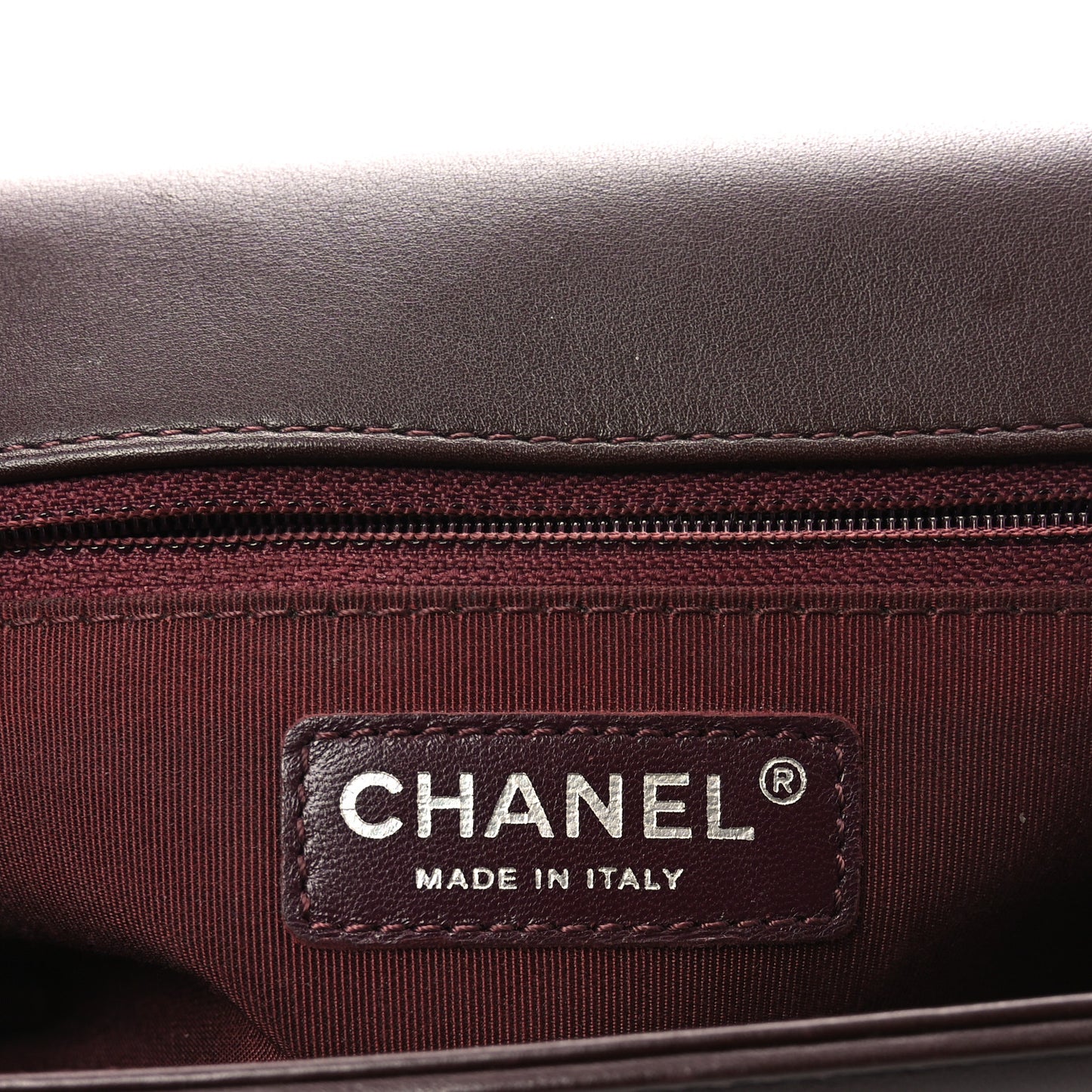 Calfskin Chevron Quilted New Medium Boy Flap Burgundy