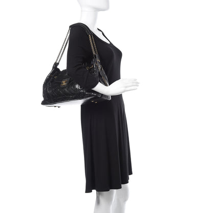 Chanel Glazed Calfskin Stingray Bindi CC Accordion Tote Black 2 of 12