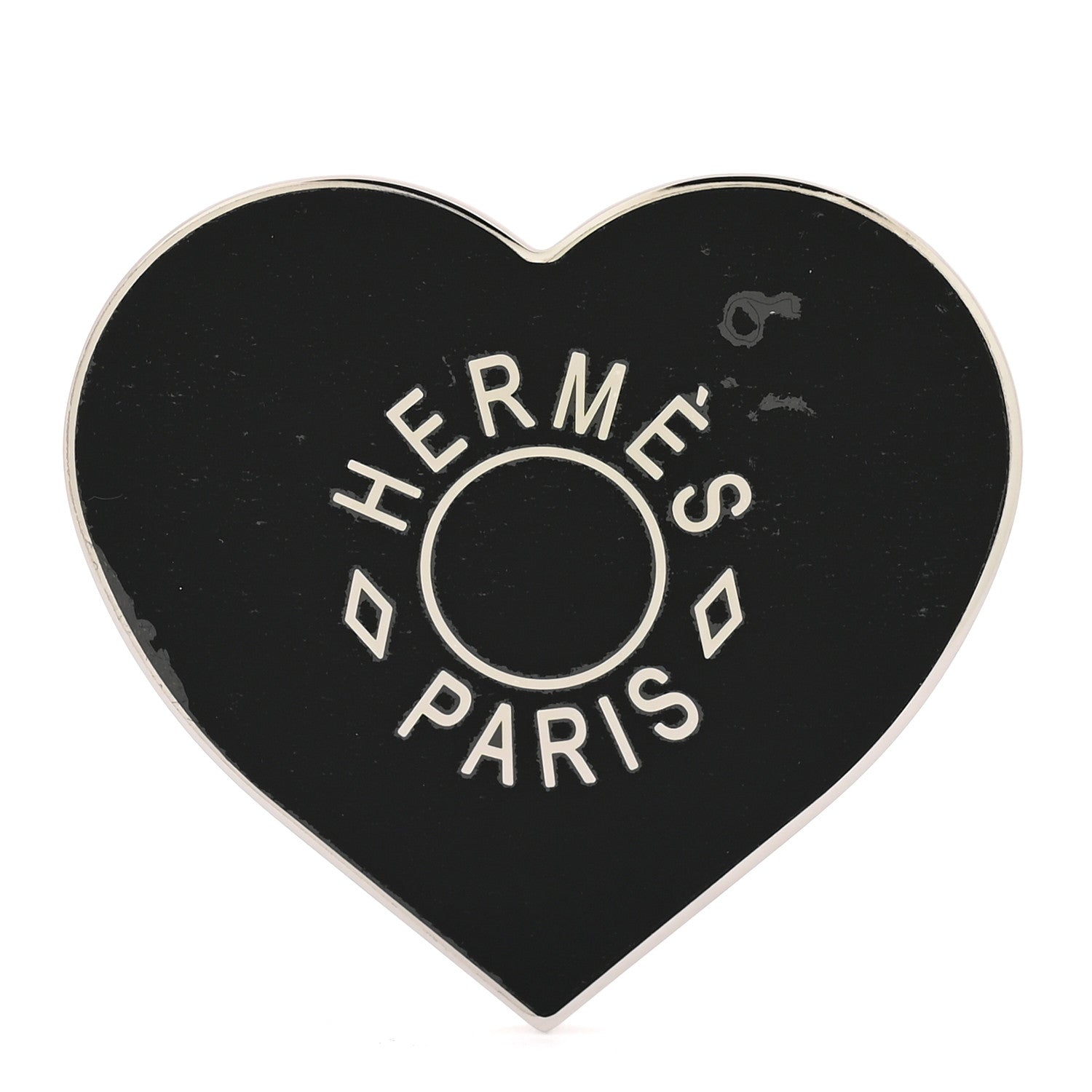 Hermes Palladium Coeur Scarf Ring Black 1 of 4