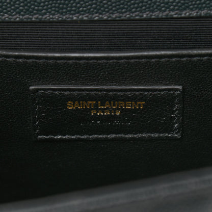 Saint Laurent Grain De Poudre Textured Mixed Matelasse Triquilt Medium Monogram Satchel Dark Tea 7 of 10