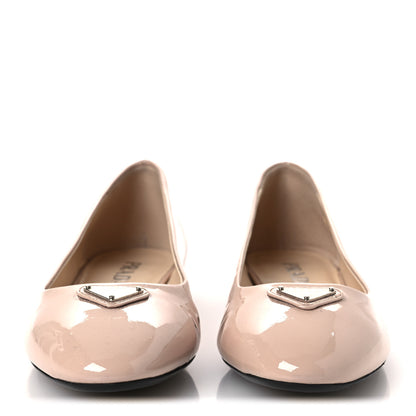 Prada Patent Triangle Ballerina Flats 37.5 Cipria 3 of 11