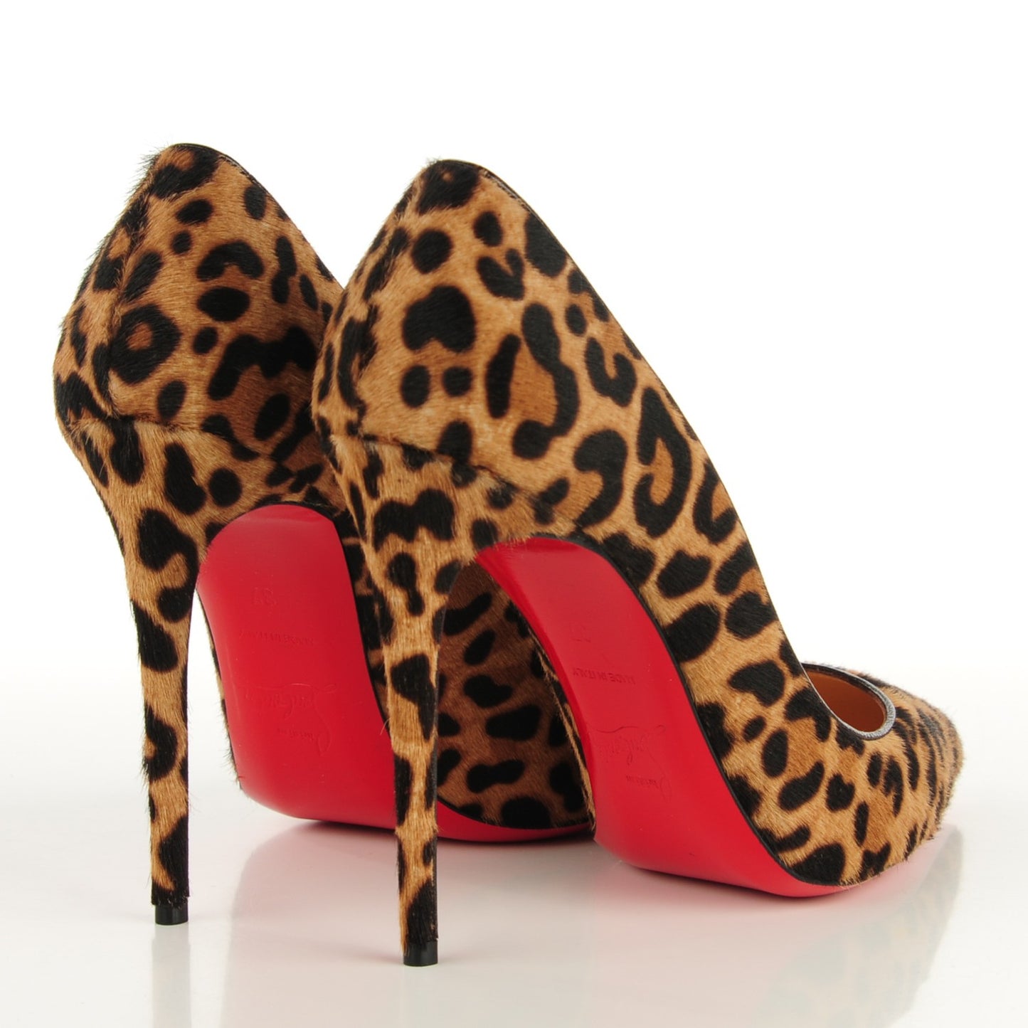 Pony Hair Jaguar Kid Leopard Print Pigalle Follies 100 Pumps 37 Brown