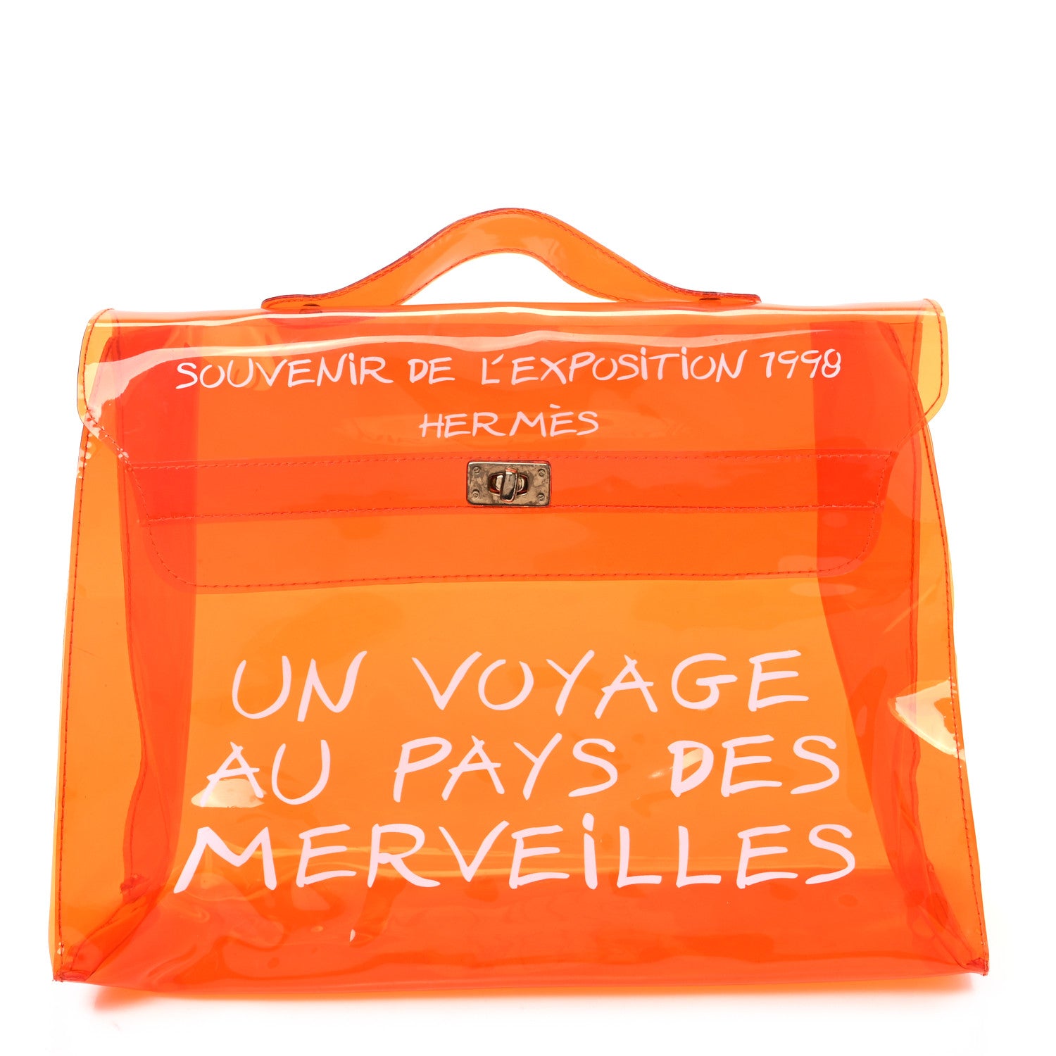Hermes Vinyl Souvenir De L'Exposition Kelly Orange 1 of 11