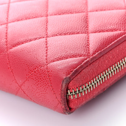 Chanel Caviar Quilted Large Gusset Zip Around Wallet Fuchsia 10 of 22