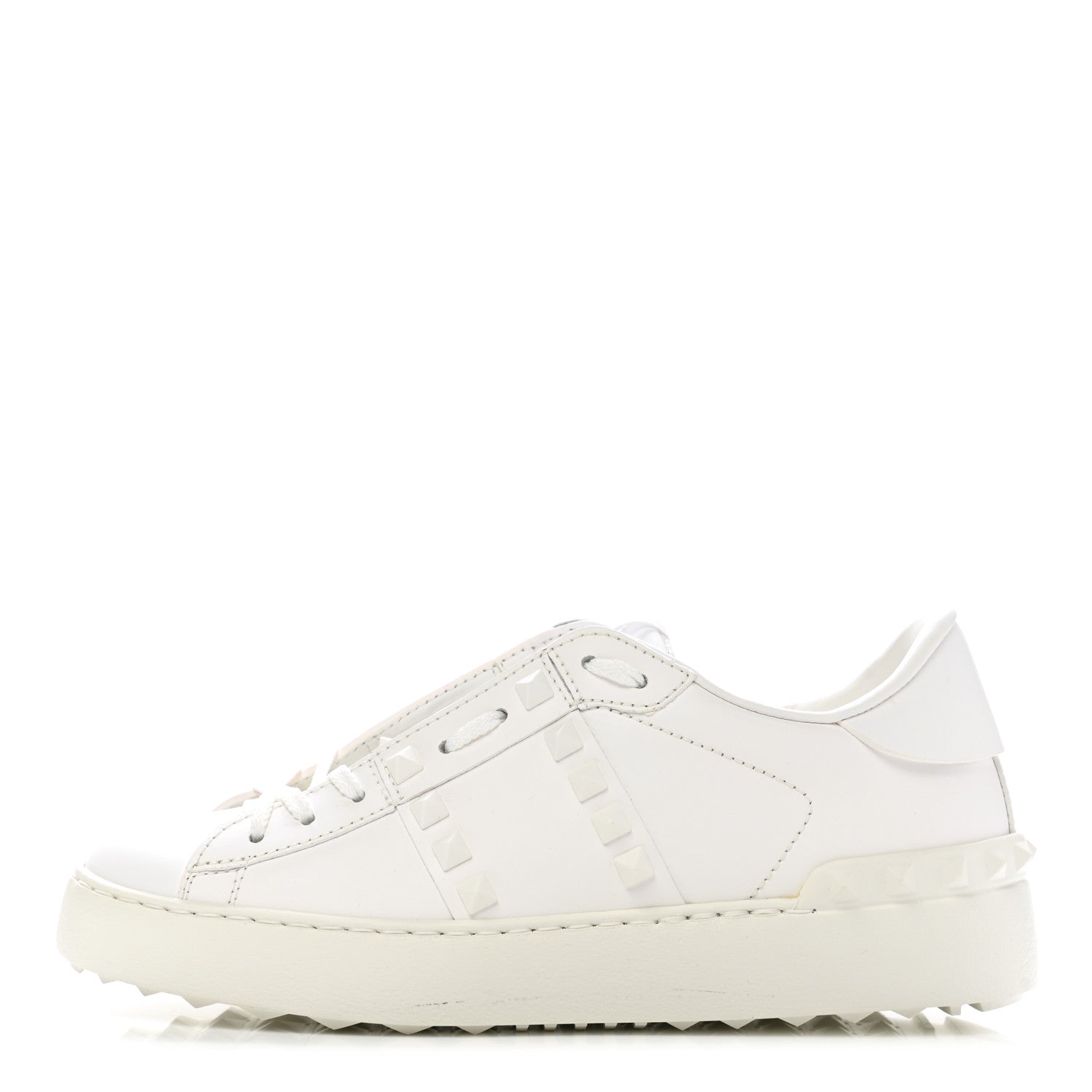 Valentino Garavani Calfskin Rockstud Untitled Open Sneakers 35.5 White 1 of 12