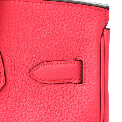 Hermes Taurillon Clemence Birkin 30 Rose Extreme 9 of 34