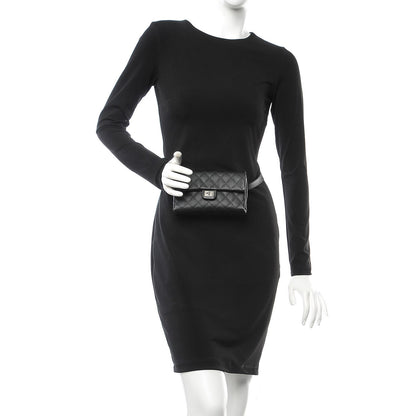 Chanel Grained Calfskin Quilted 2.55 Reissue Flap Belt Bag Clutch Black 2 of 7