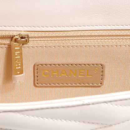 Chanel Calfskin Chevron Gabrielle Flap Off White 8 of 9