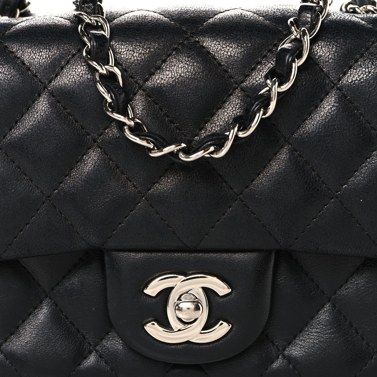 Chanel Lambskin Quilted Mini Square Flap Black 8 of 11