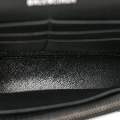 Balenciaga Shiny Calfskin Monochrome Crocodile Embossed Small Hourglass Evening Chain Bag Black 9 of 10