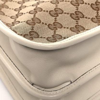 Gucci Monogram Calfskin Medium Horsebit 1955 Tote Bag Beige Mystic White 11 of 12