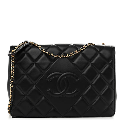 Chanel Lambskin Quilted Medium Diamond CC Flap Black 1 of 9
