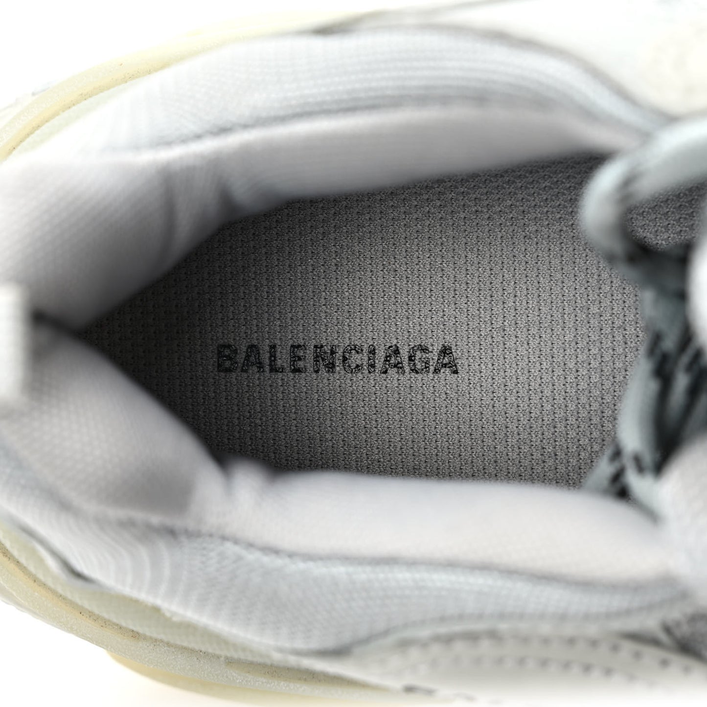 Fabric Mesh Clear Sole Womens Triple S Sneakers 40 Pearl Grey