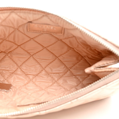 Chanel Metallic Lambskin Quilted Cosmetic Pouch Light Pink 5 of 9