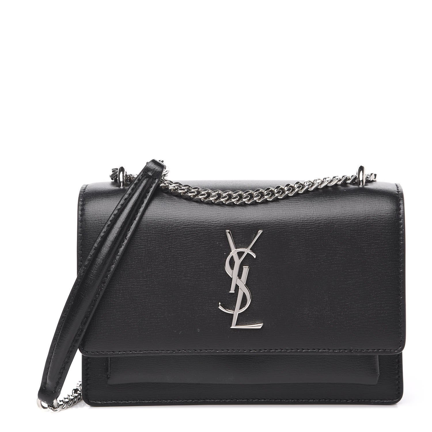 Saint Laurent Calfskin Monogram Sunset Chain Wallet Black 1 of 9