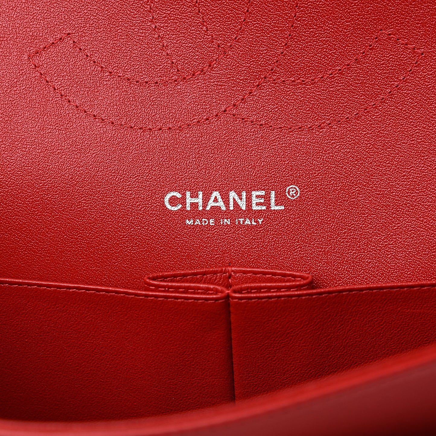 Lambskin Quilted Jumbo Double Flap Red
