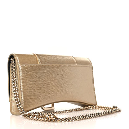 Balenciaga Metallic Grained Calfskin Hourglass Chain Bag Light Gold 2 of 8