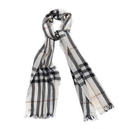 Burberry Wool Silk Gauze Giant Check Lightweight Scarf 1 of 6