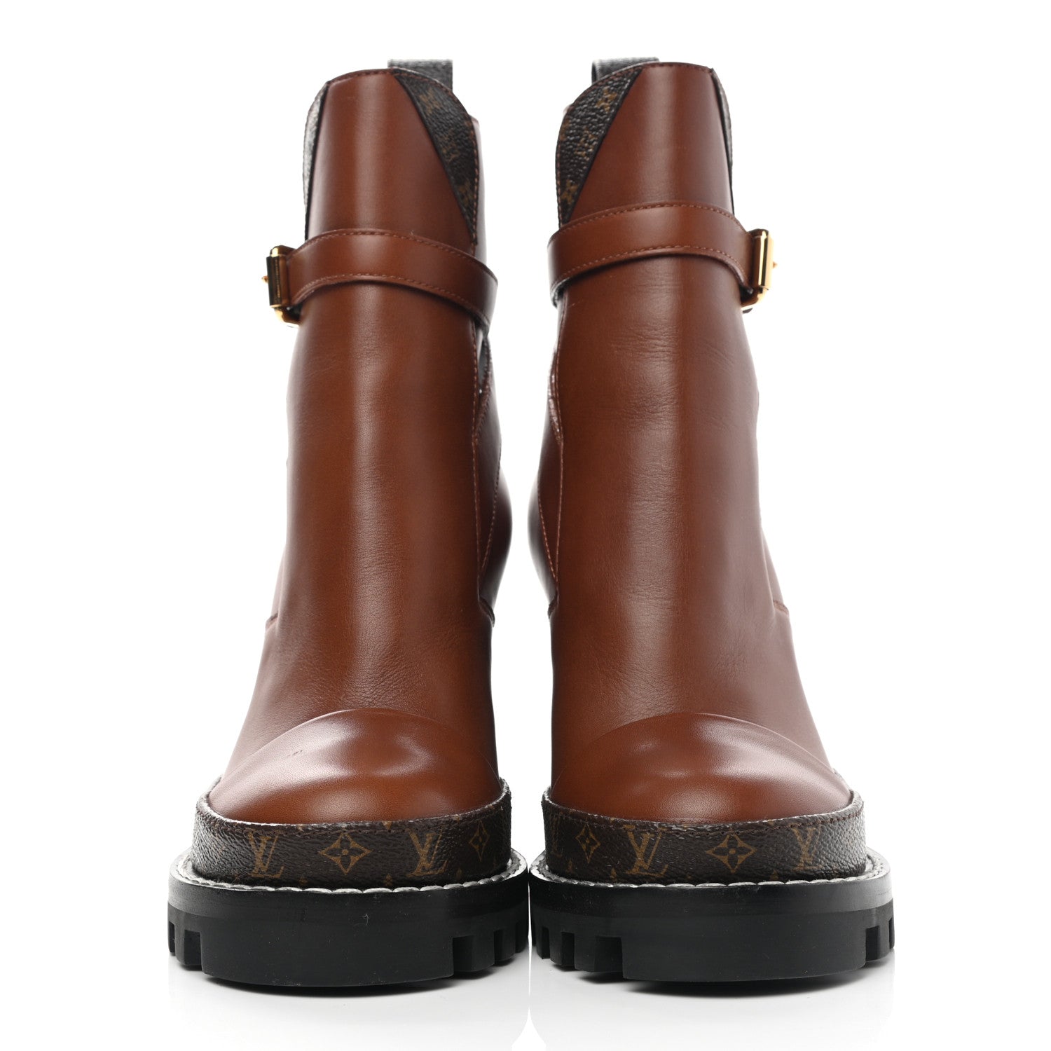 Louis Vuitton Calfskin Monogram Star Trail Ankle Boots 35 Cognac 2 of 11