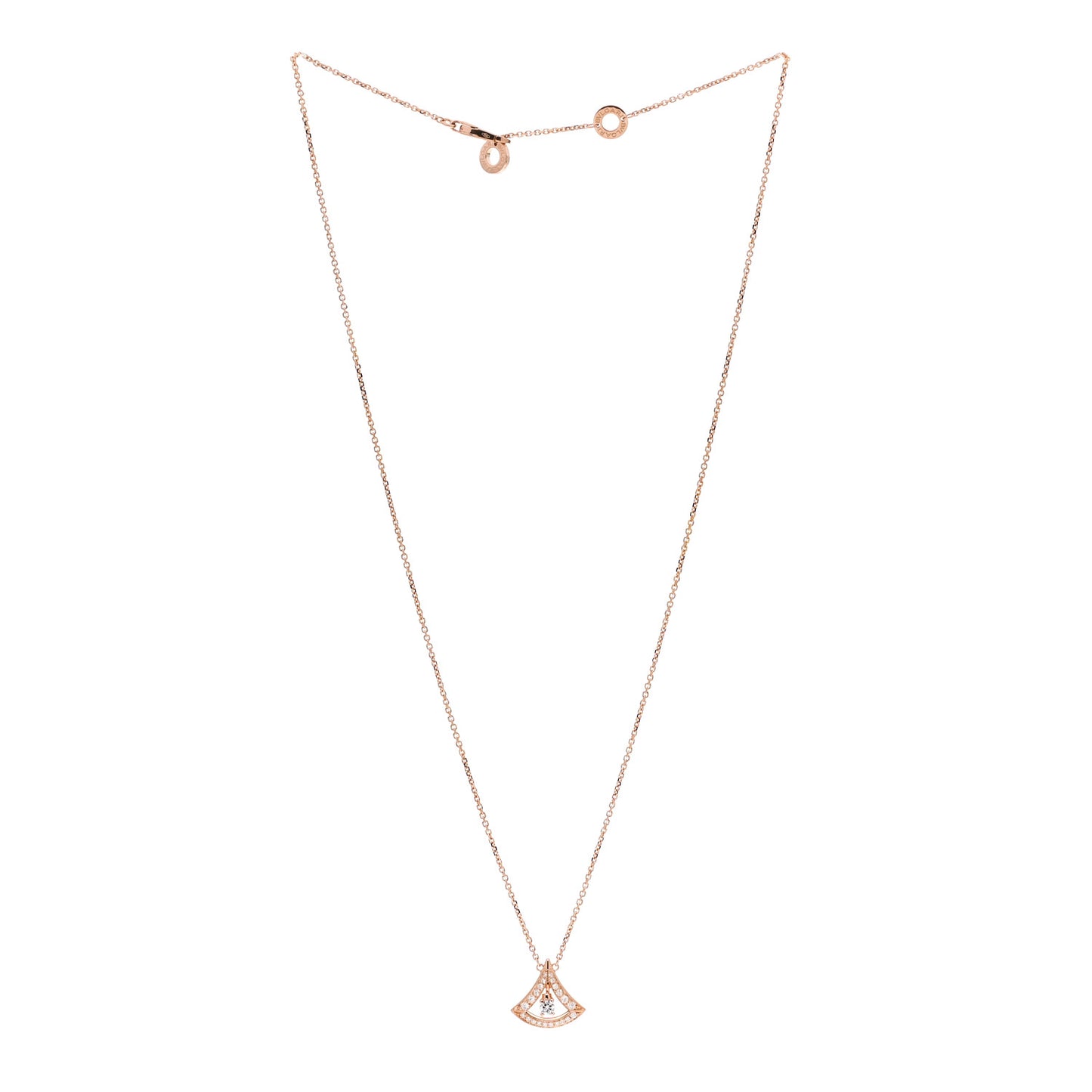 18K Rose Gold Diamond Divas' Dream Openwork Pave Pendant Necklace