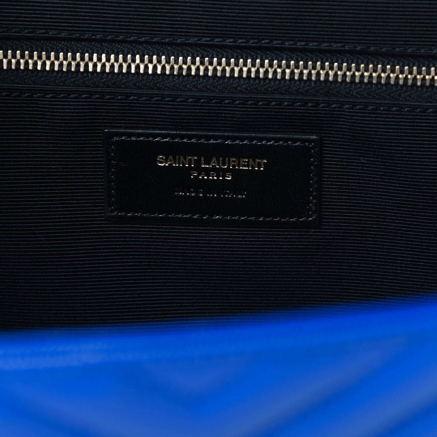 Saint Laurent Grain De Poudre Matelasse Chevron Large Monogram Satchel Blue Majorelle 6 of 10