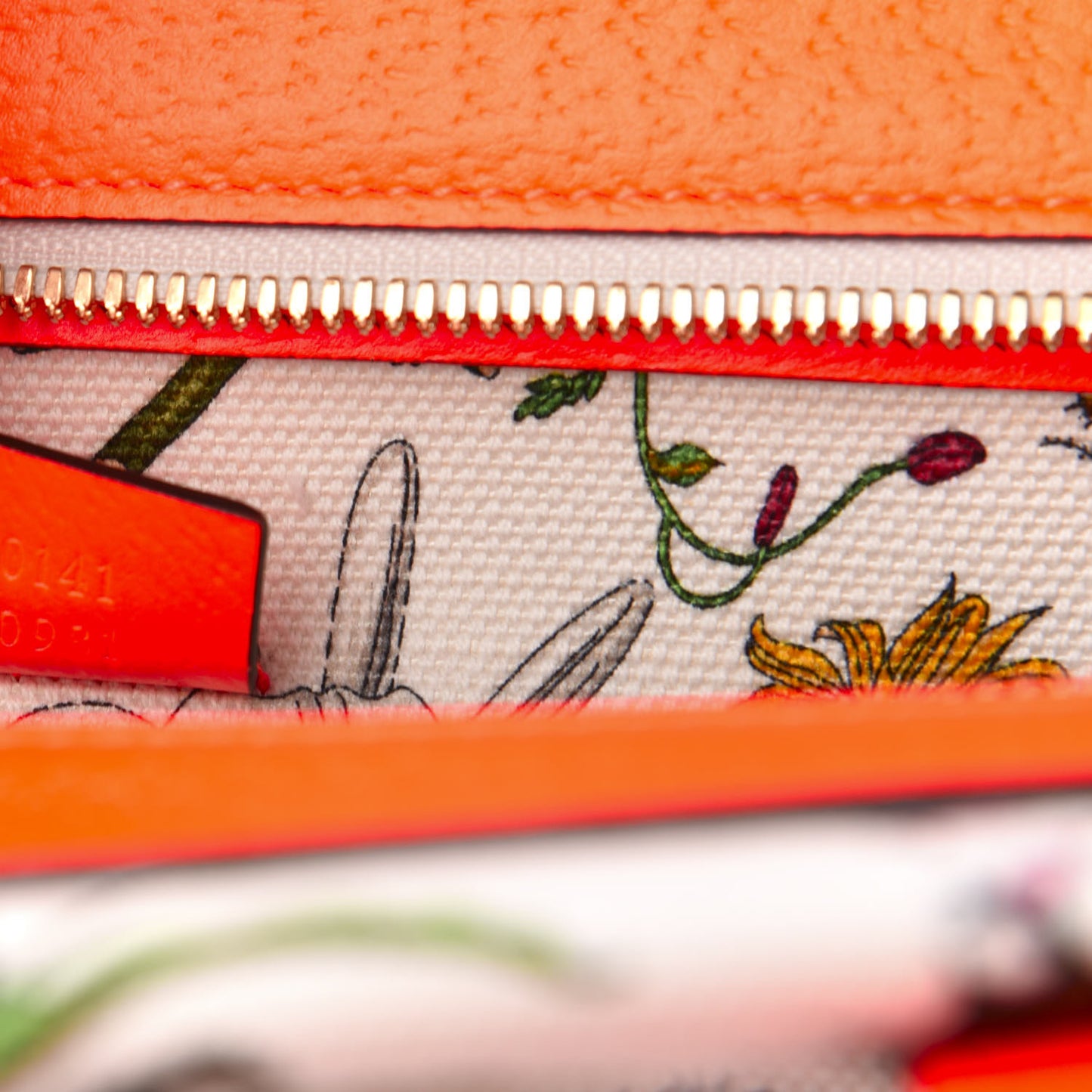 Canvas Medium Flora Tote White Multicolor Orange Fluo