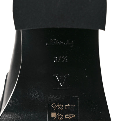Louis Vuitton Monogram Calfskin Academy Loafers Pumps 37.5 Black 6 of 8
