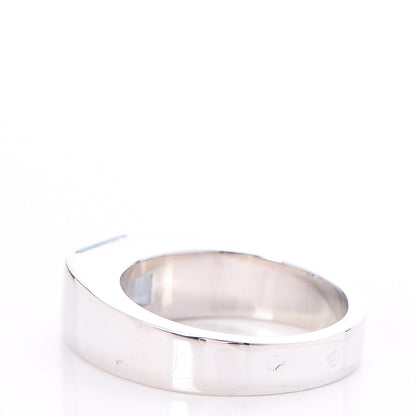Cartier 18K White Gold Aquamarine Tank Ring 50 52.5 3 of 6