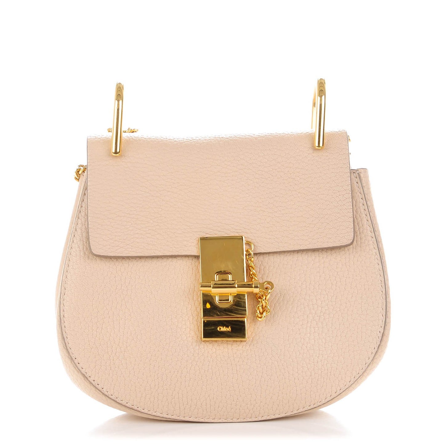 Grained Lambskin Mini Drew Shoulder Bag Abstract White
