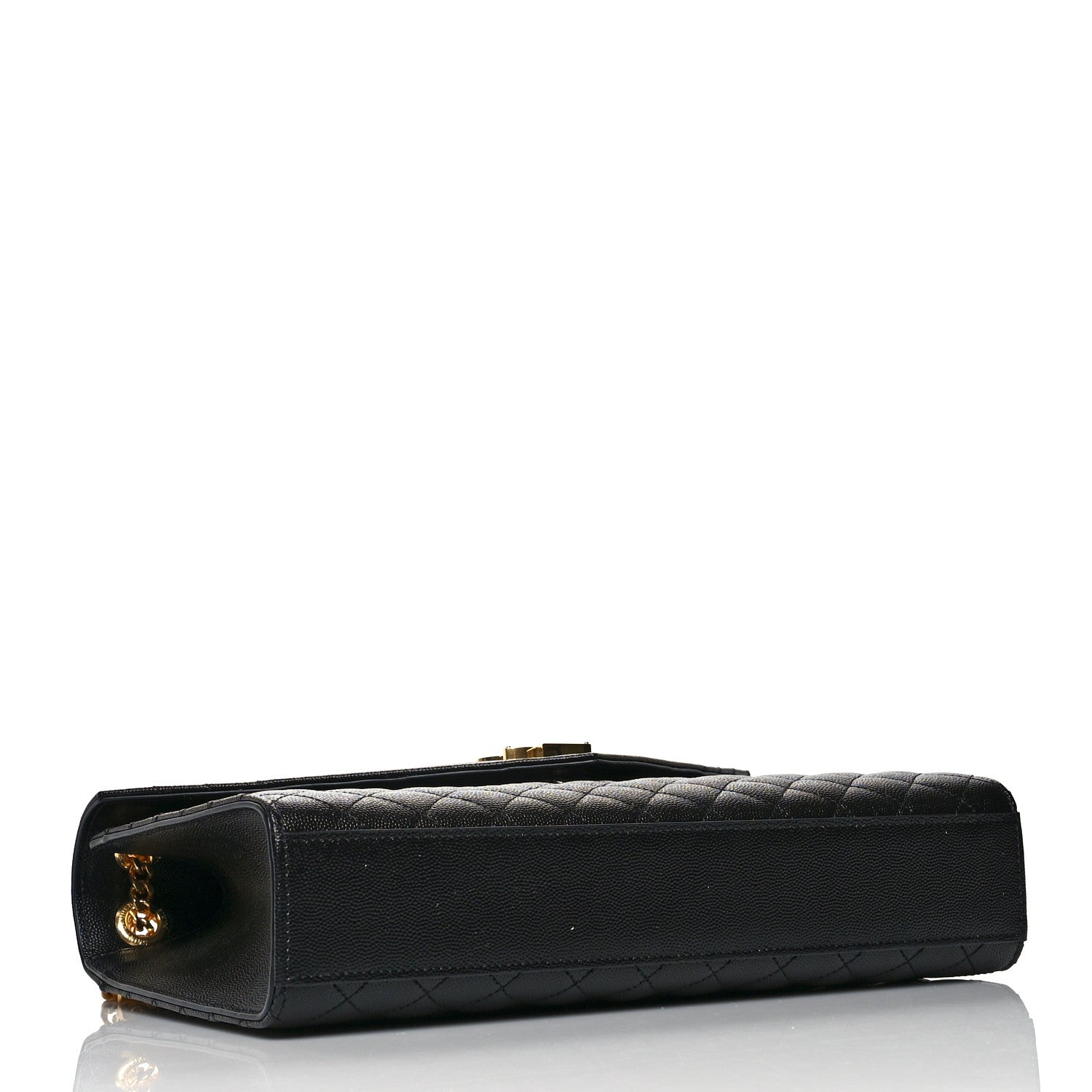 Saint Laurent Grain De Poudre Textured Mixed Matelasse Large Triquilt Monogram Satchel Black 4 of 9