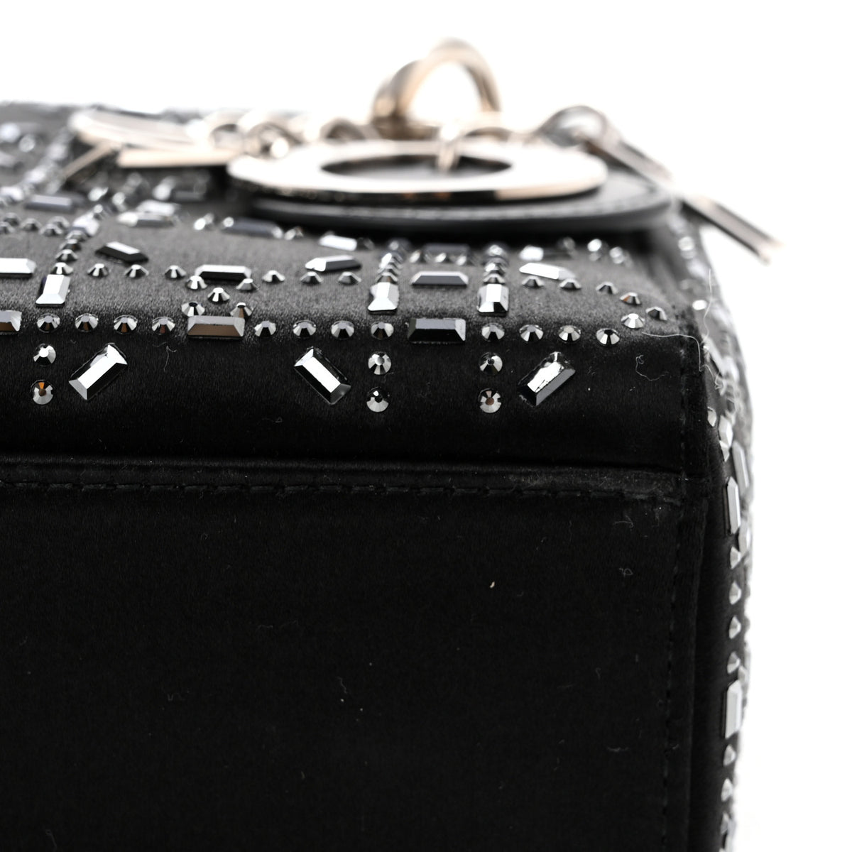 Christian Dior Satin Crystal Cannage Mini Lady Dior Black 23 of 25