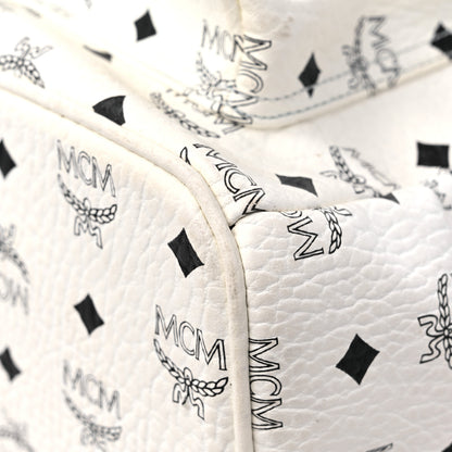 MCM Visetos Medium Side Studs Stark Backpack White 8 of 15