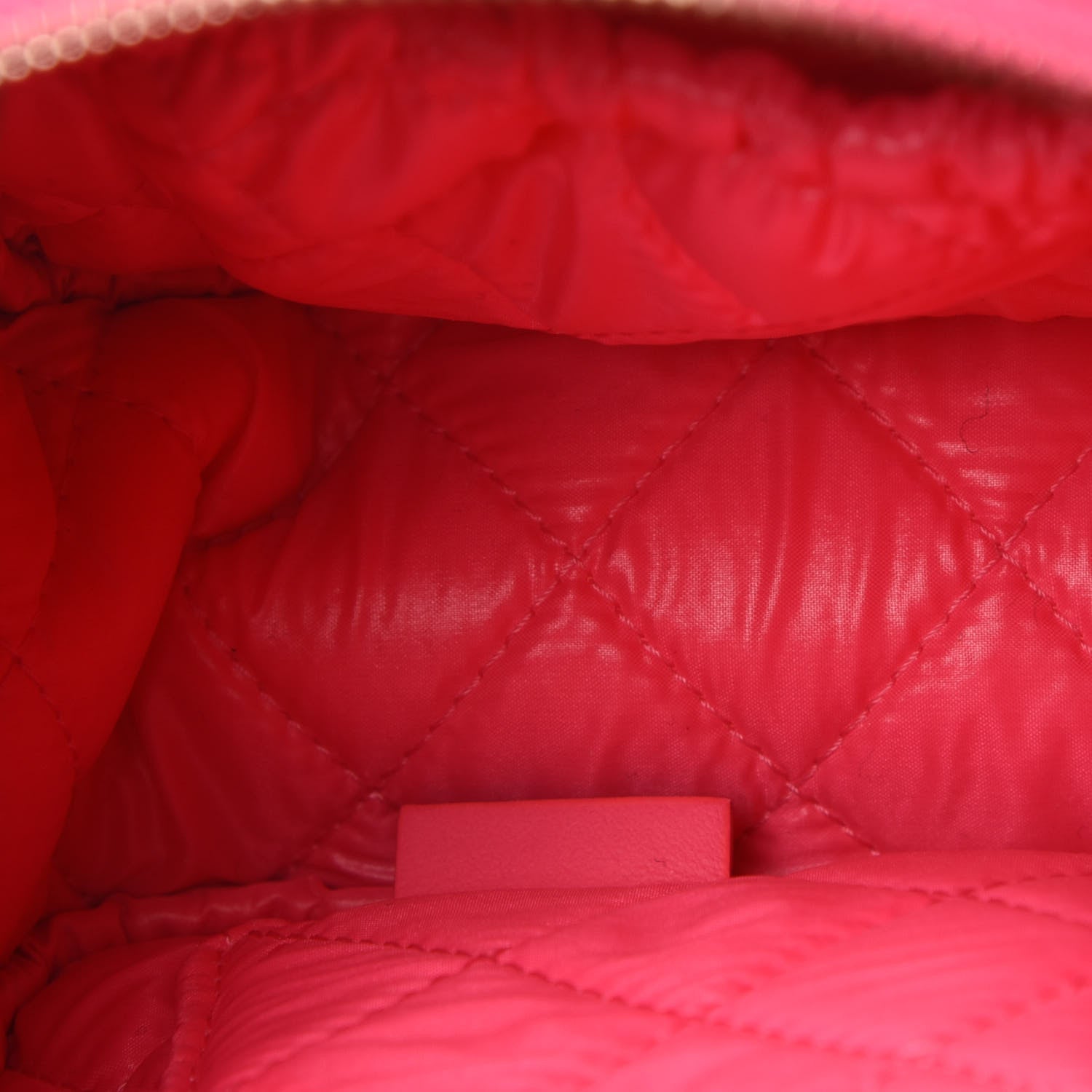 Chanel Patent Quilted Medium Curvy Pouch Cosmetic Case Pink 6 of 9