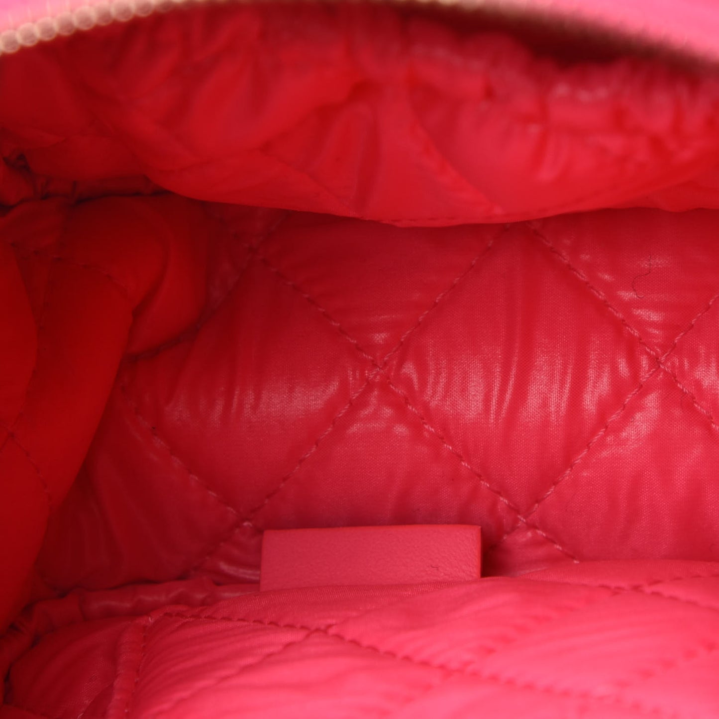 Patent Quilted Medium Curvy Pouch Cosmetic Case Pink