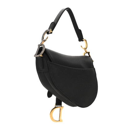 Christian Dior Satin Crystal Mini Saddle Bag Black 3 of 8