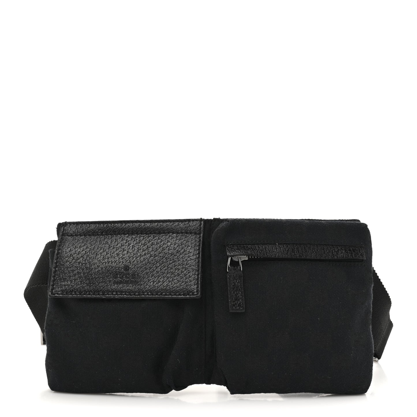 GG Monogram Double Pocket Belt Bag Black