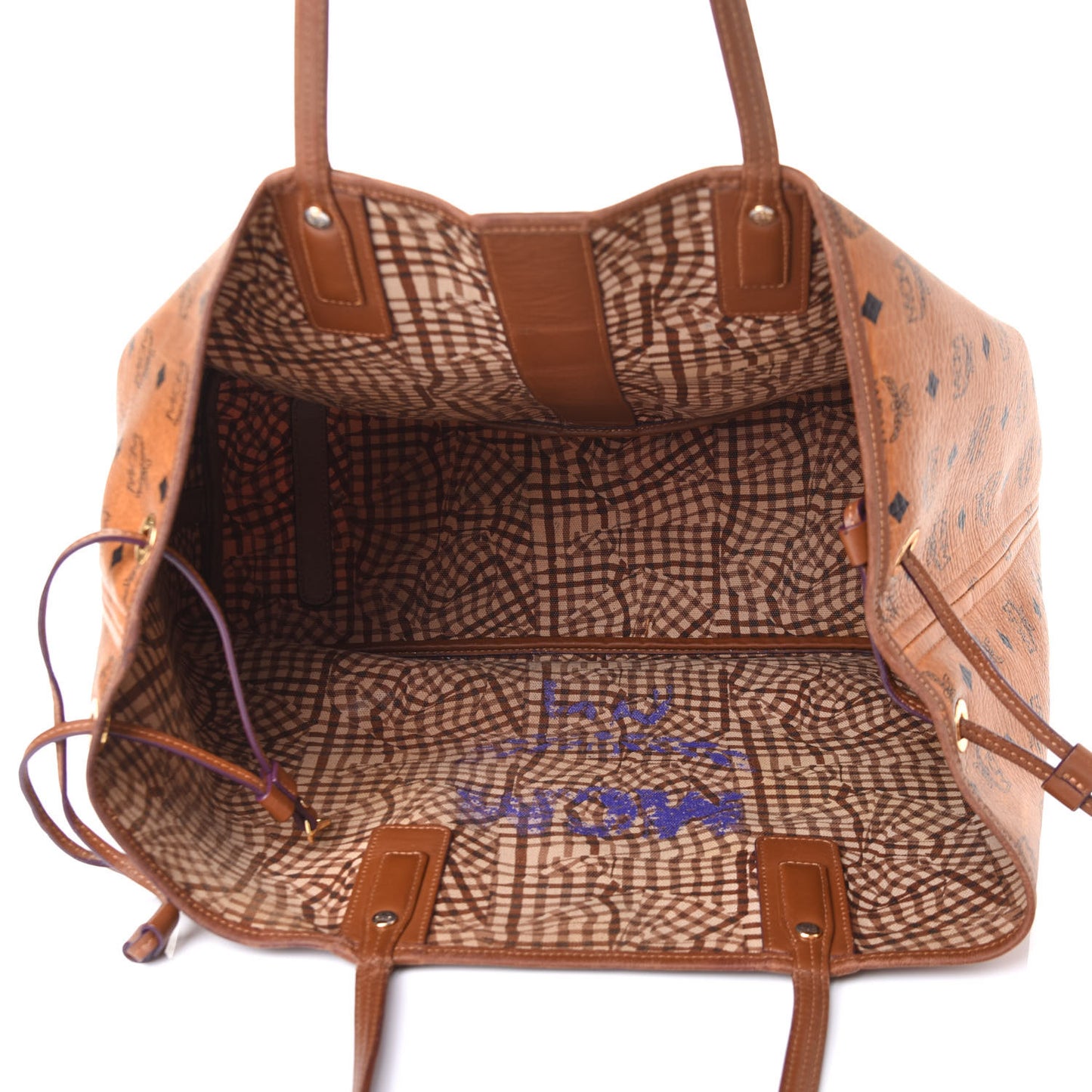 Visetos Large Liz Reversible Shopper Tote Cognac