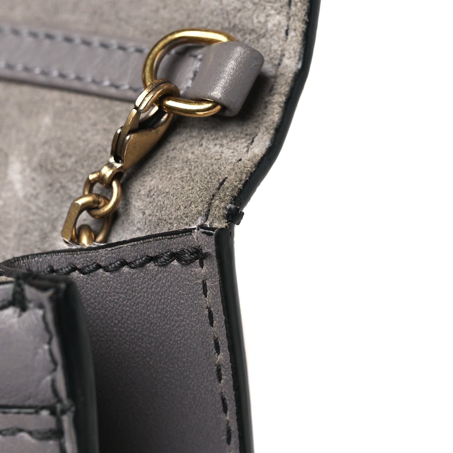 Calfskin J'Adior Wallet on Chain Pouch Grey
